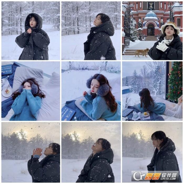 冬日头像男女卡通动漫,手绘,戴帽子的冬日女孩头像.