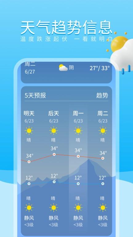 放晴天气预报下载,放晴天气,天气app